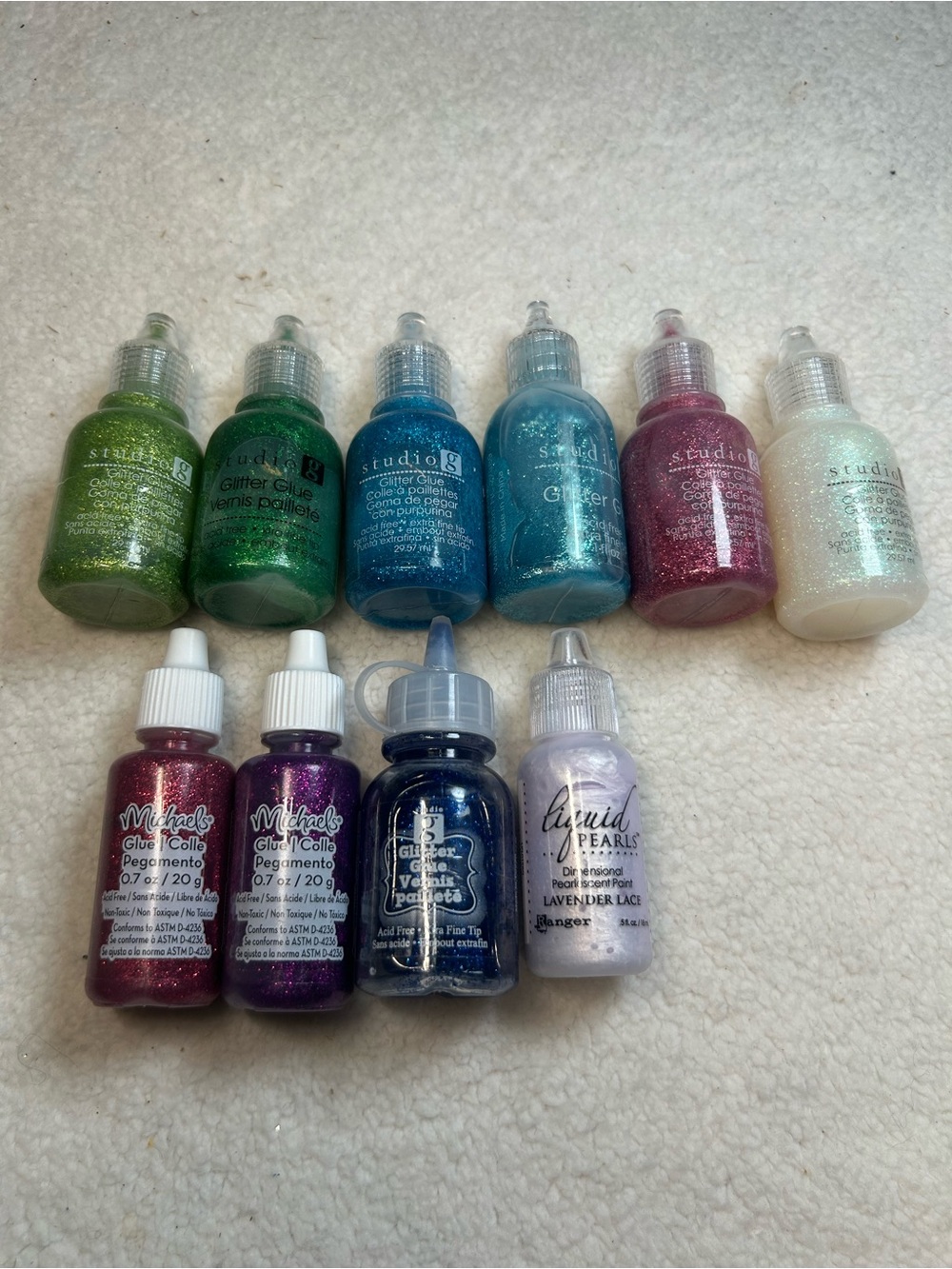 Crafting Glitter Glue Set of 10, Assorted Colors